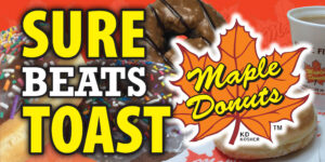Sure Beats Toast Maple Donuts Bus Shelter Ad